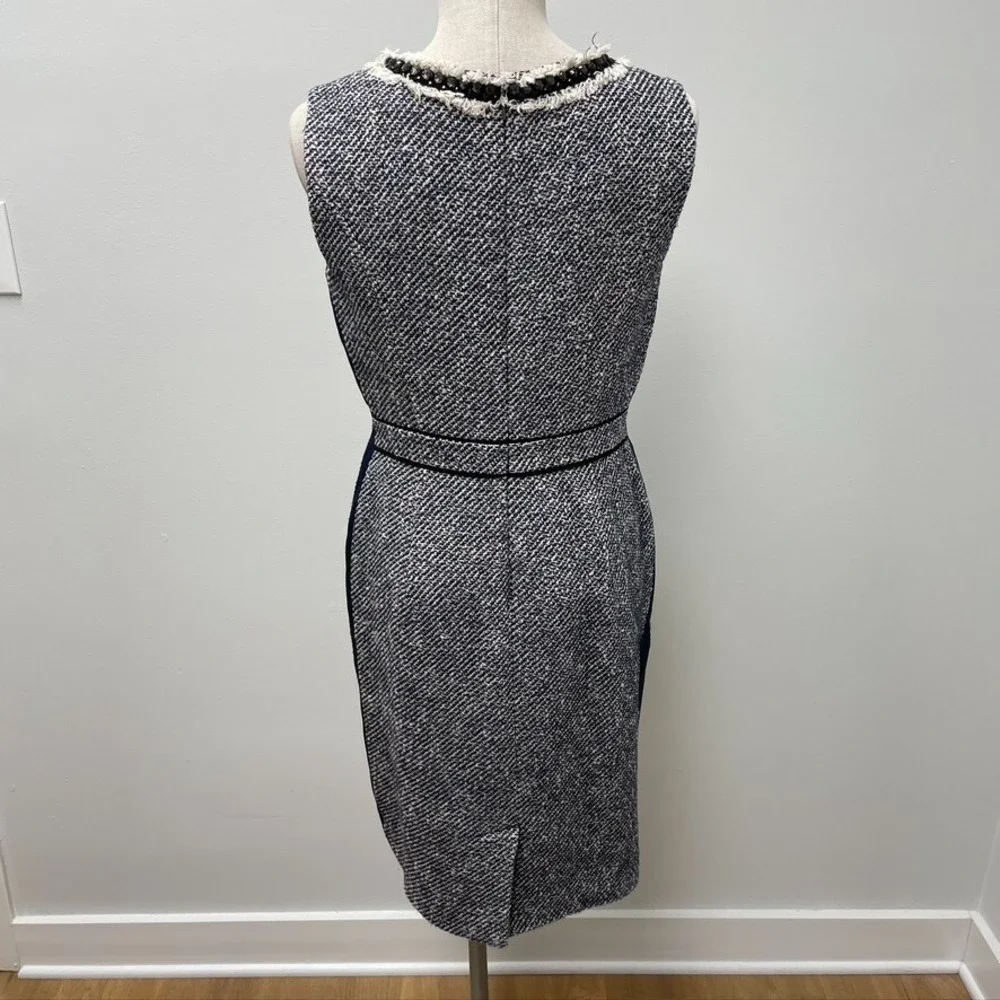 Tory Burch Sheath Dress‎ Womens 4 Blue Tweed Jacket Business Career Teacher